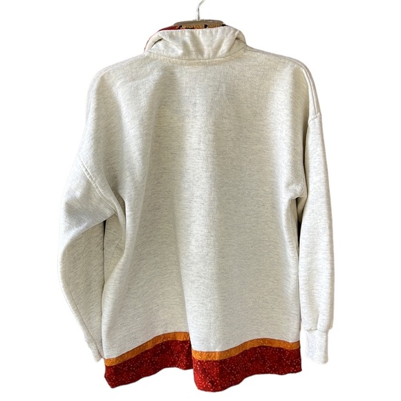 Vintage CityScape Canada Graphic Embroidered Sweatshirt Gray Maple Leaf Trim SzM - Picture 9 of 11